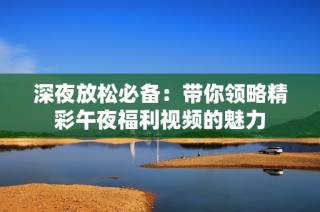 深夜放松必备：带你领略精彩午夜福利视频的魅力