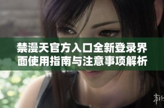 禁漫天官方入口全新登录界面使用指南与注意事项解析