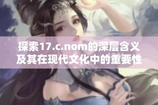 探索17.c.nom的深层含义及其在现代文化中的重要性与应用价值