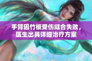 手臂因竹板受伤缝合失败，医生出具详细治疗方案