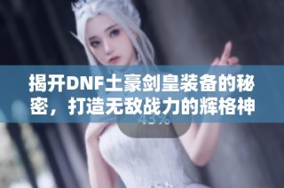 揭开DNF土豪剑皇装备的秘密，打造无敌战力的辉格神器解析