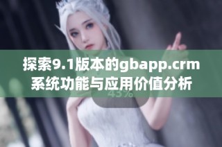 探索9.1版本的gbapp.crm系统功能与应用价值分析