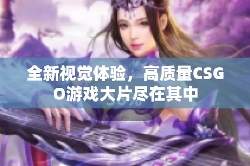 全新视觉体验，高质量CSGO游戏大片尽在其中