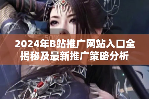 2024年B站推广网站入口全揭秘及最新推广策略分析