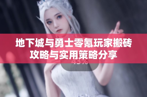 地下城与勇士零氪玩家搬砖攻略与实用策略分享