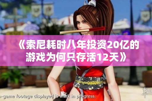 《索尼耗时八年投资20亿的游戏为何只存活12天》
