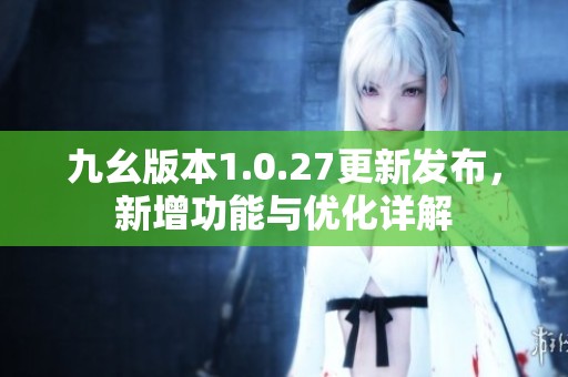 九幺版本1.0.27更新发布，新增功能与优化详解