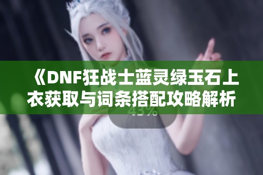 《DNF狂战士蓝灵绿玉石上衣获取与词条搭配攻略解析》