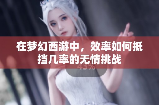 在梦幻西游中，效率如何抵挡几率的无情挑战