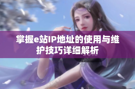 掌握e站IP地址的使用与维护技巧详细解析
