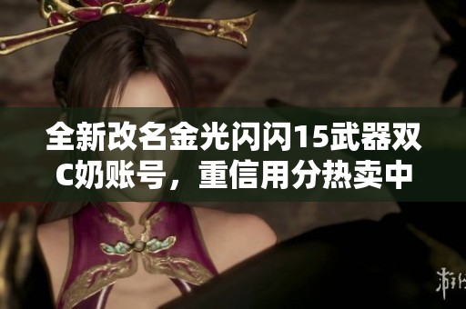 全新改名金光闪闪15武器双C奶账号，重信用分热卖中!