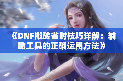 《DNF搬砖省时技巧详解：辅助工具的正确运用方法》