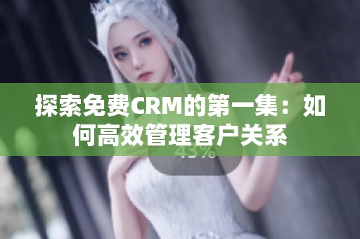 探索免费CRM的第一集：如何高效管理客户关系