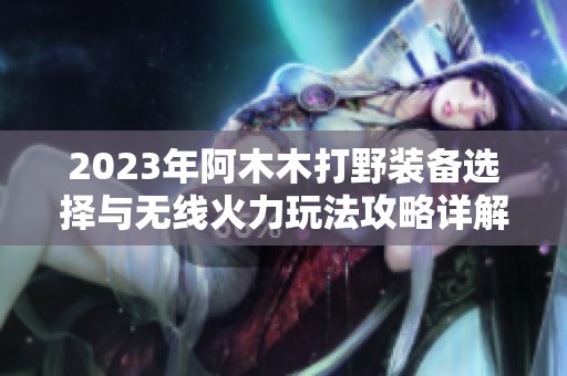2023年阿木木打野装备选择与无线火力玩法攻略详解