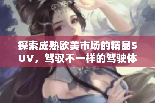 探索成熟欧美市场的精品SUV，驾驭不一样的驾驶体验