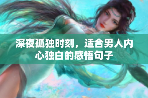 深夜孤独时刻，适合男人内心独白的感悟句子