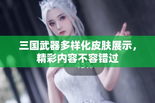 三国武器多样化皮肤展示，精彩内容不容错过