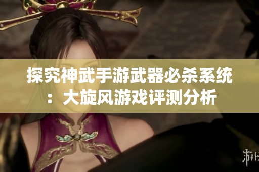 探究神武手游武器必杀系统：大旋风游戏评测分析