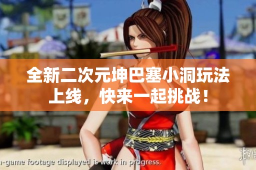 全新二次元坤巴塞小洞玩法上线，快来一起挑战！