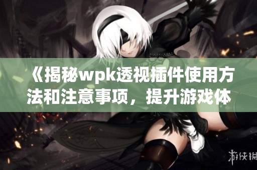 《揭秘wpk透视插件使用方法和注意事项，提升游戏体验》
