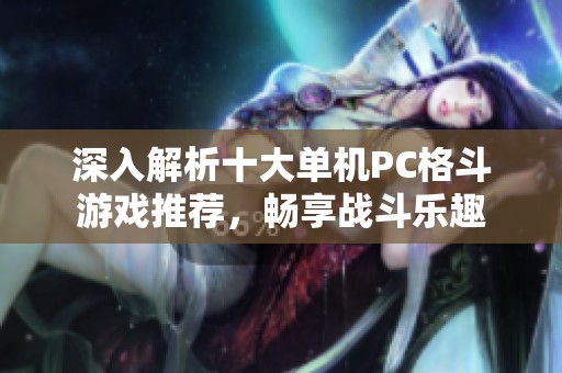 深入解析十大单机PC格斗游戏推荐，畅享战斗乐趣