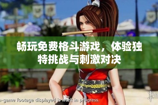 畅玩免费格斗游戏，体验独特挑战与刺激对决