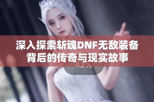 深入探索斩魂DNF无敌装备背后的传奇与现实故事