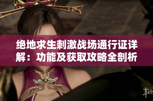 绝地求生刺激战场通行证详解：功能及获取攻略全剖析