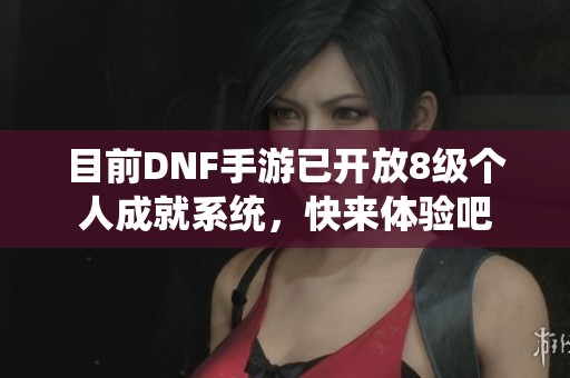 目前DNF手游已开放8级个人成就系统，快来体验吧