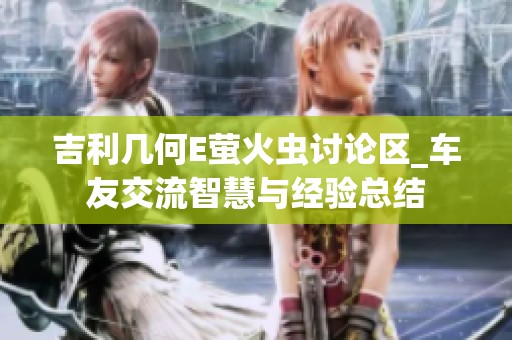 吉利几何E萤火虫讨论区_车友交流智慧与经验总结