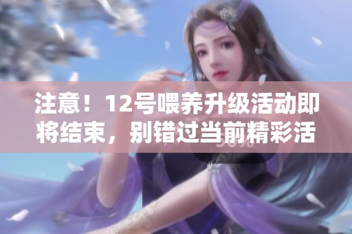 注意！12号喂养升级活动即将结束，别错过当前精彩活动！