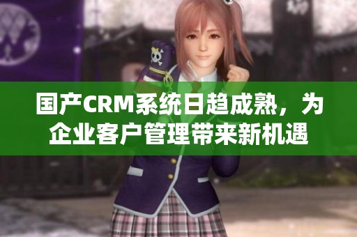 国产CRM系统日趋成熟，为企业客户管理带来新机遇