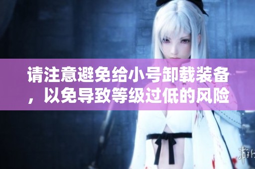 请注意避免给小号卸载装备，以免导致等级过低的风险