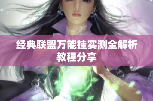 经典联盟万能挂实测全解析教程分享