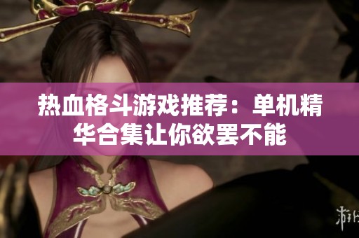 热血格斗游戏推荐：单机精华合集让你欲罢不能