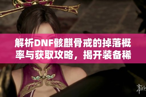 解析DNF骸麒骨戒的掉落概率与获取攻略，揭开装备稀有性的神秘面纱