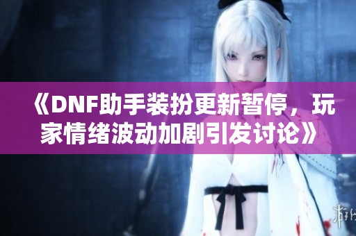《DNF助手装扮更新暂停，玩家情绪波动加剧引发讨论》