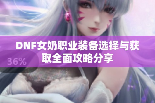 DNF女奶职业装备选择与获取全面攻略分享
