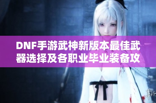 DNF手游武神新版本最佳武器选择及各职业毕业装备攻略分析