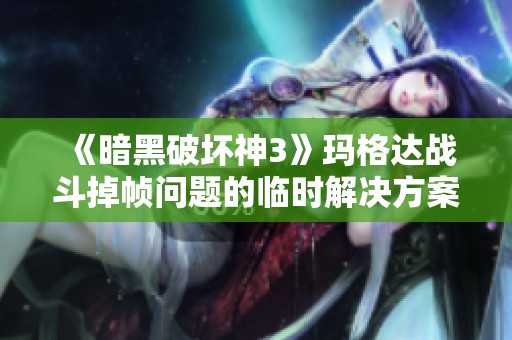 《暗黑破坏神3》玛格达战斗掉帧问题的临时解决方案与应对措施