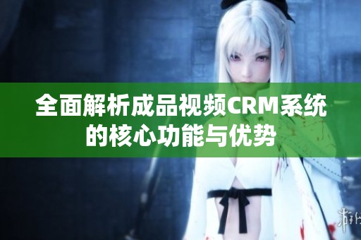 全面解析成品视频CRM系统的核心功能与优势