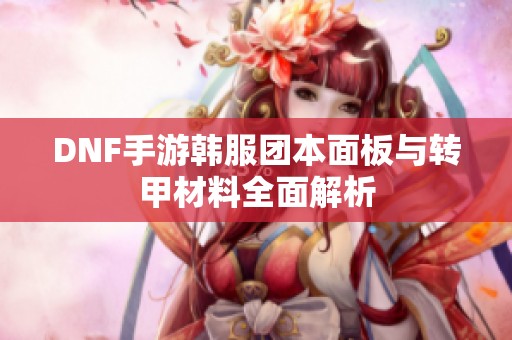 DNF手游韩服团本面板与转甲材料全面解析
