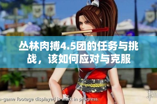 丛林肉搏4.5团的任务与挑战，该如何应对与克服
