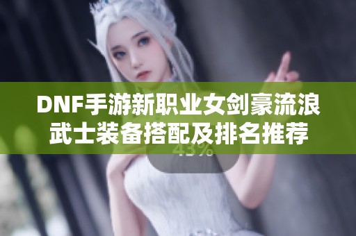DNF手游新职业女剑豪流浪武士装备搭配及排名推荐