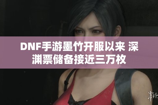 DNF手游墨竹开服以来 深渊票储备接近三万枚