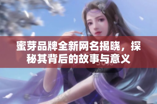 蜜芽品牌全新网名揭晓，探秘其背后的故事与意义
