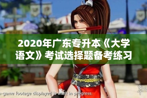 2020年广东专升本《大学语文》考试选择题备考练习指南