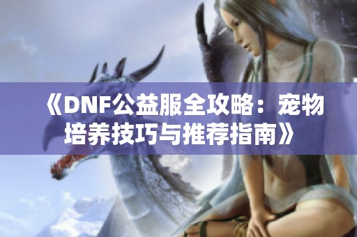 《DNF公益服全攻略：宠物培养技巧与推荐指南》