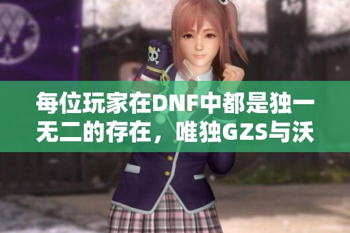 每位玩家在DNF中都是独一无二的存在，唯独GZS与沃特碧例外
