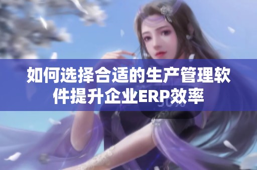 如何选择合适的生产管理软件提升企业ERP效率